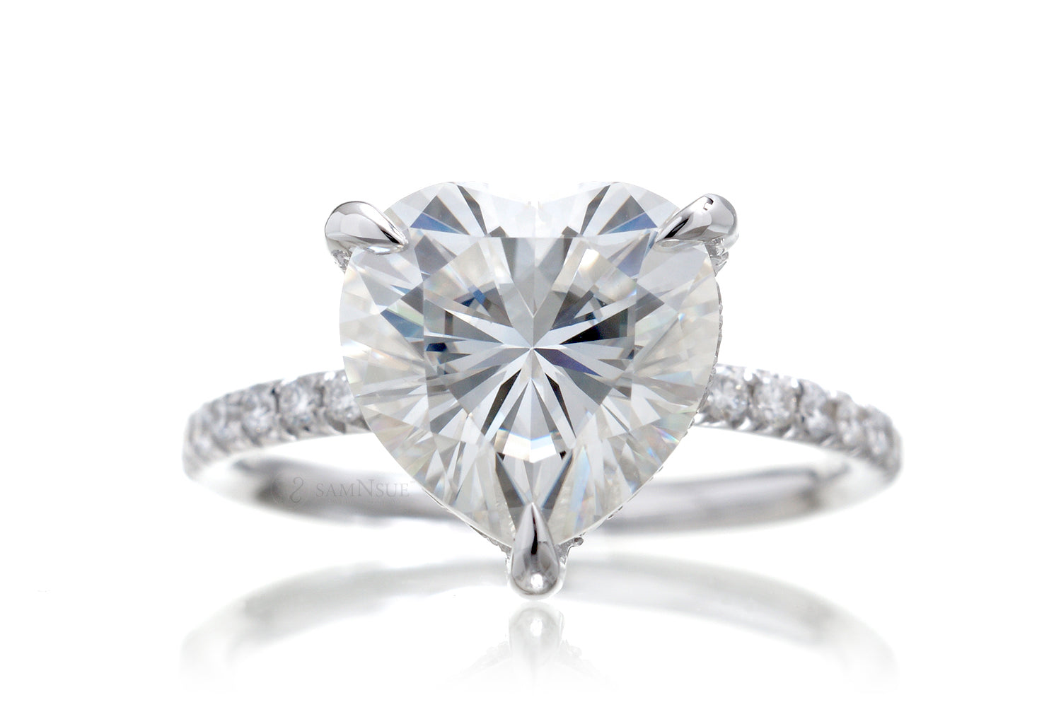 The Ava Heart Moissanite 9.5mm Engagement Ring