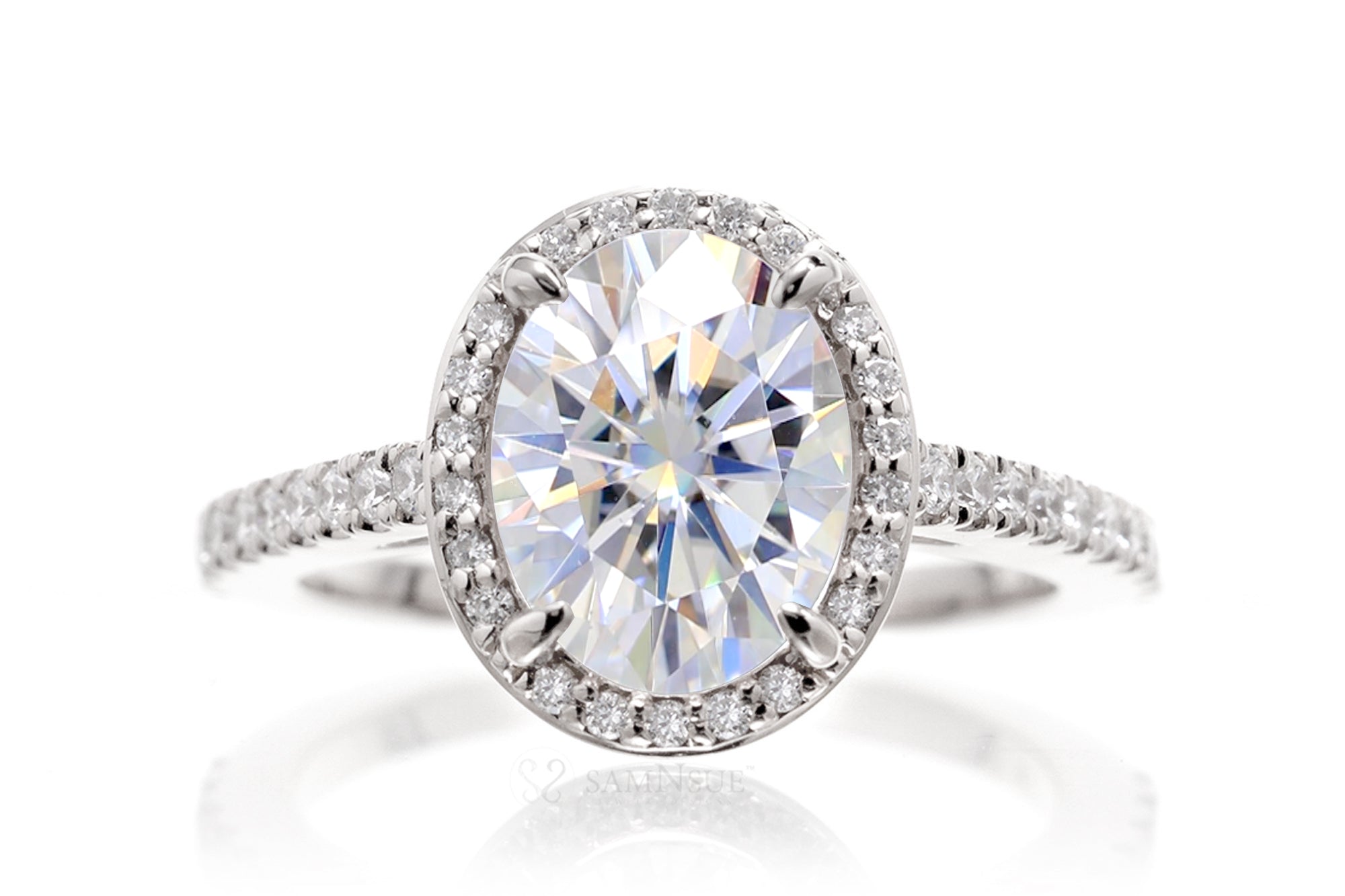 The Steffy Oval Cut Moissanite Ring