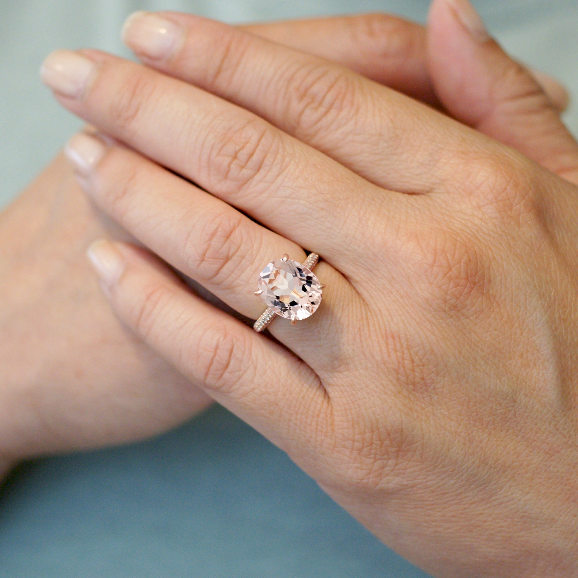 The Starlight Oval Morganite Ring