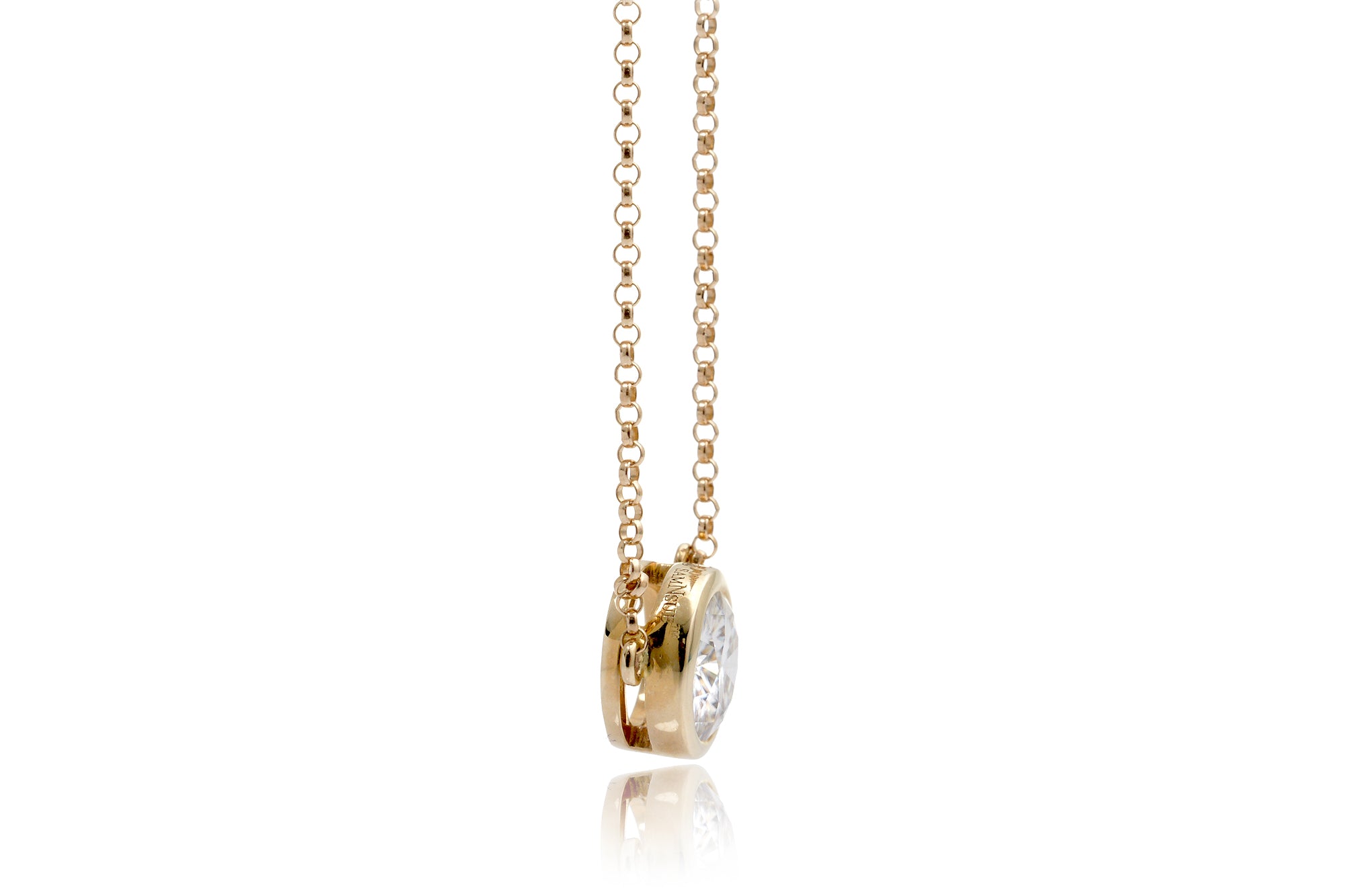 The Bezel Solitaire Moissanite Pendant (6.5mm)