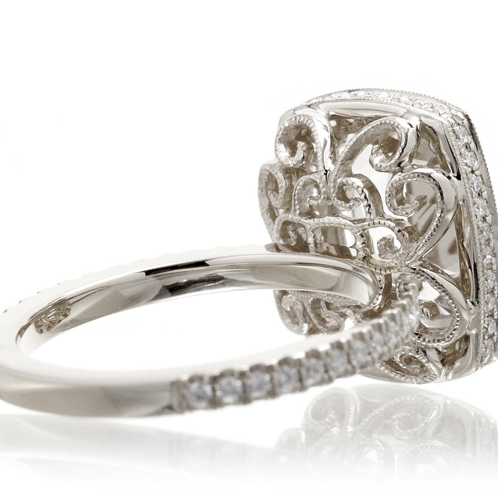 The Camila Cushion Morganite & Diamond Ring