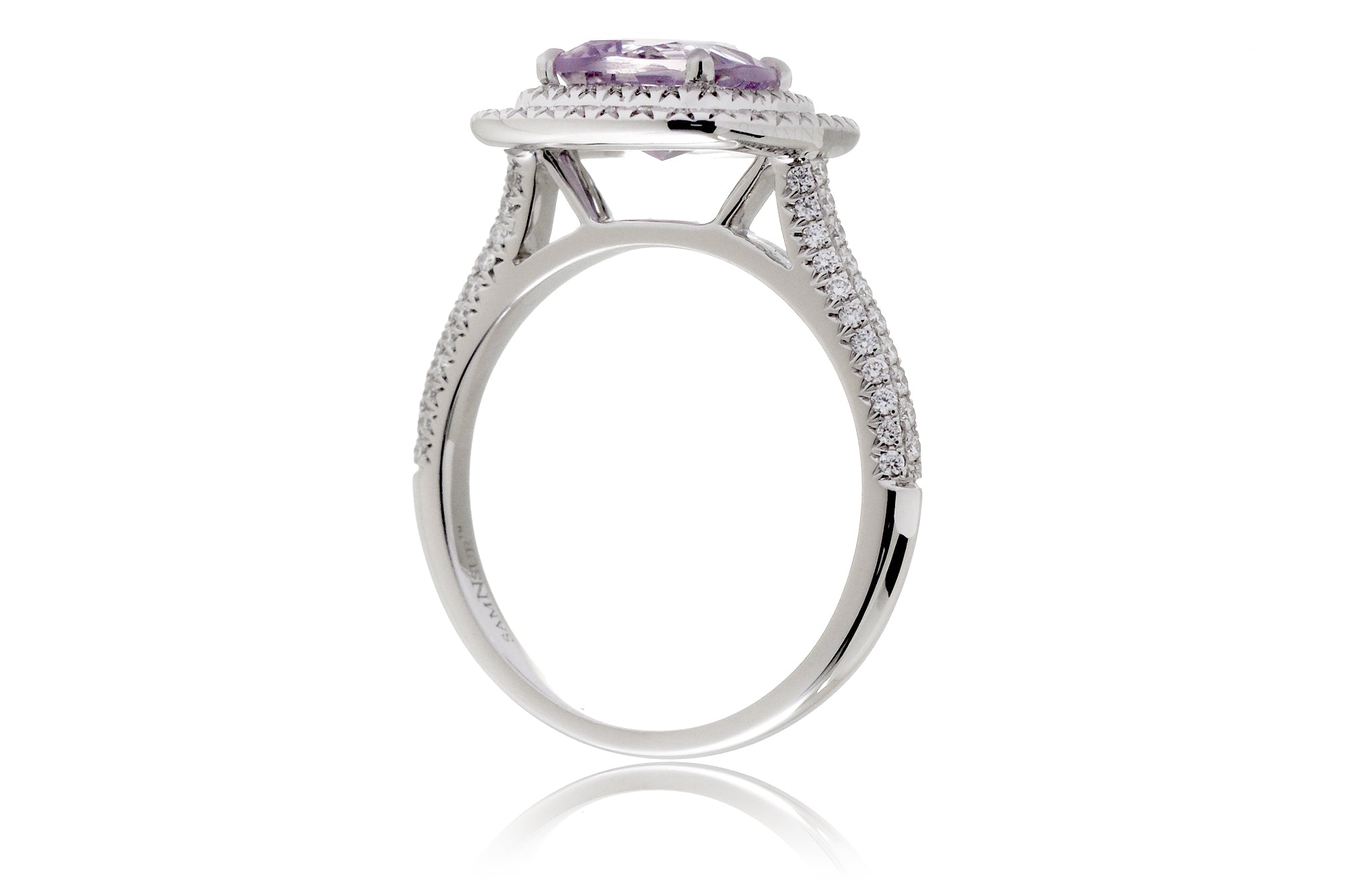 The Saturn Cushion Rose De France Amethyst Ring