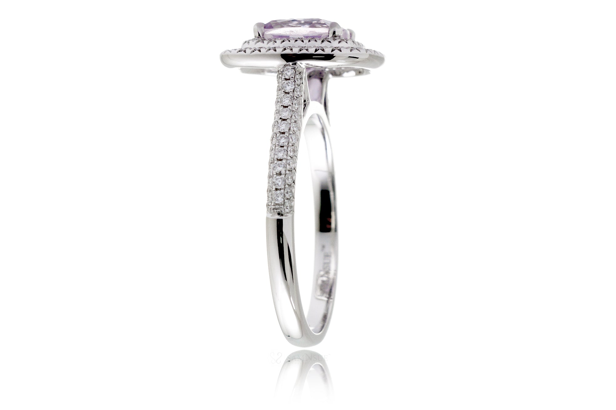 The Saturn Cushion Rose De France Amethyst Ring