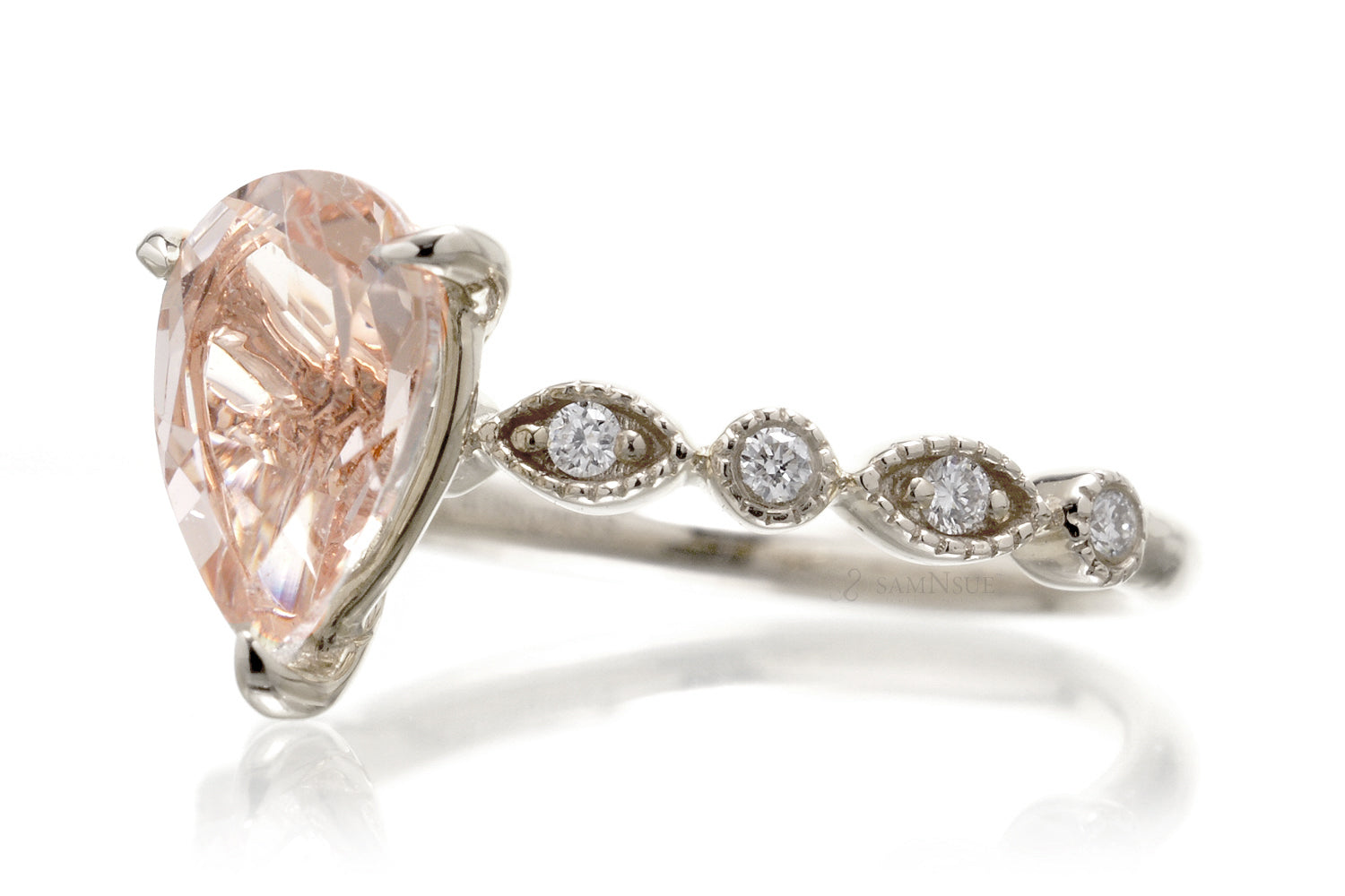 The Ivy Pear Morganite Ring