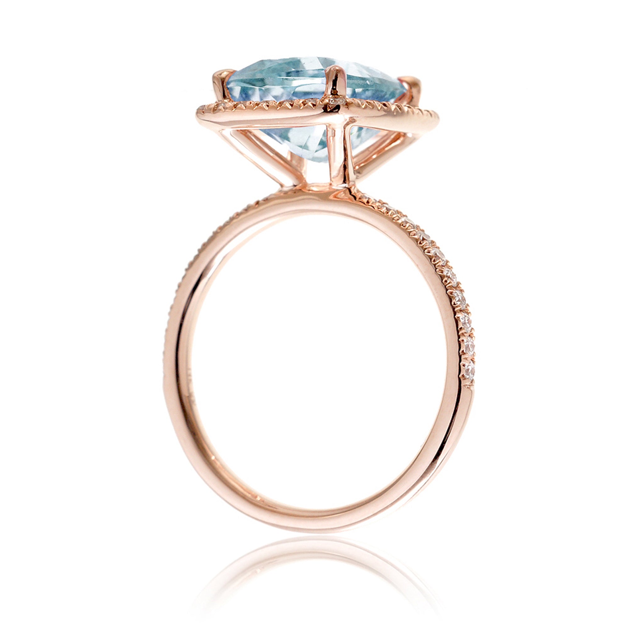 The Caitlin Cushion Aquamarine Ring