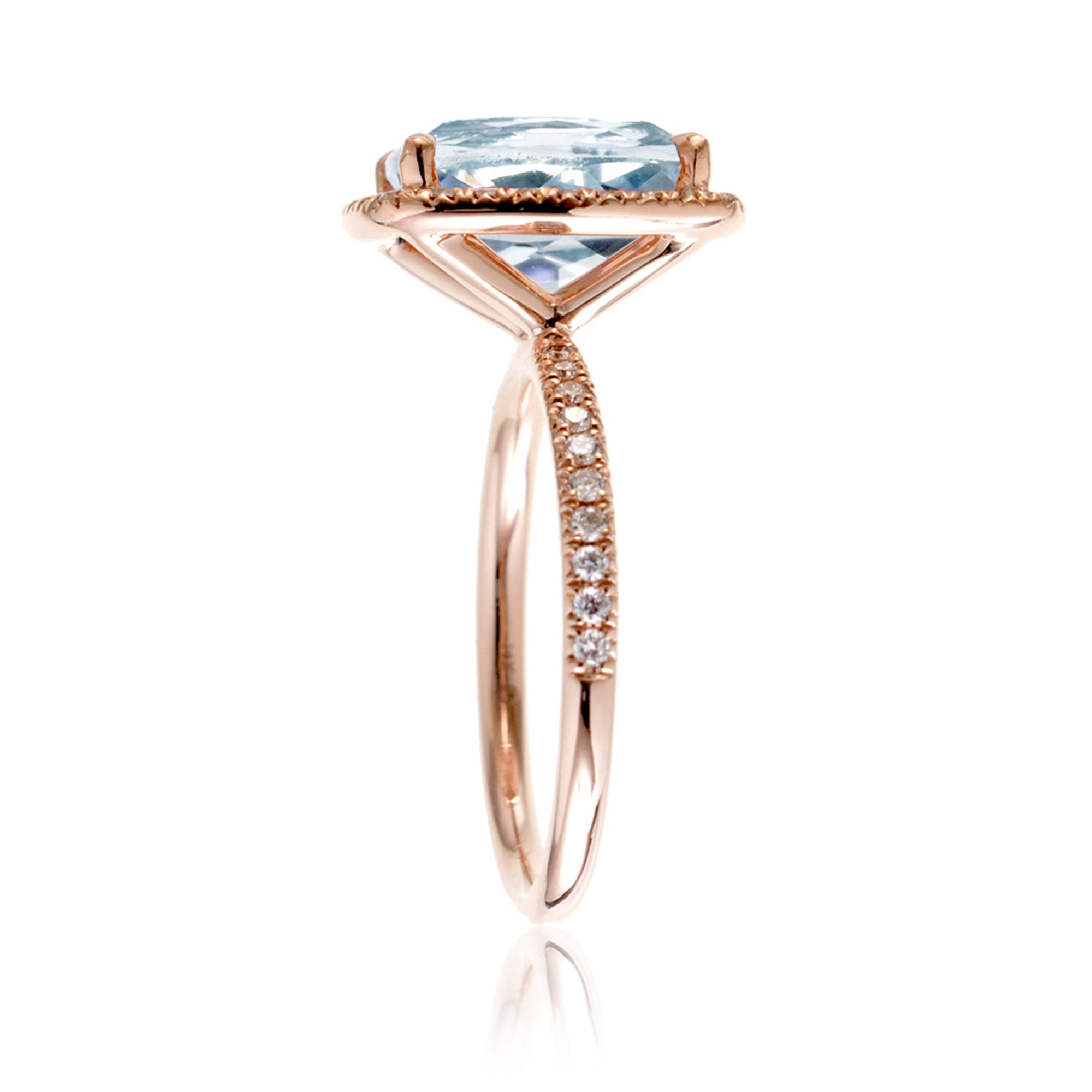 The Caitlin Cushion Aquamarine Ring