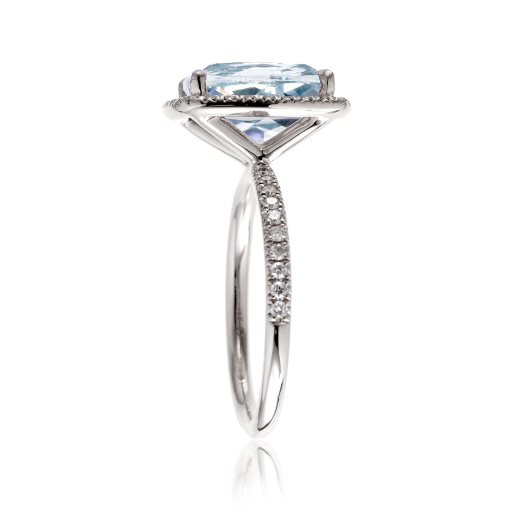 The Caitlin Cushion Aquamarine Ring