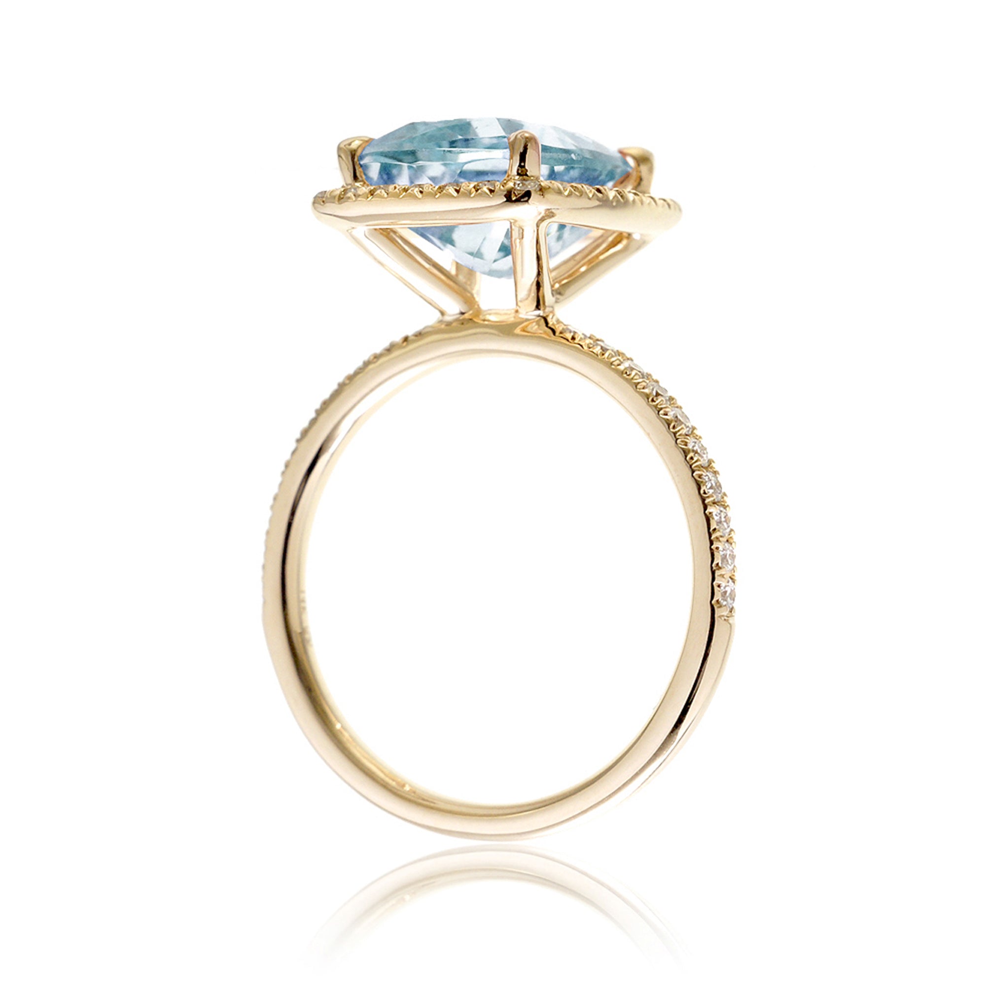 The Caitlin Cushion Aquamarine Ring
