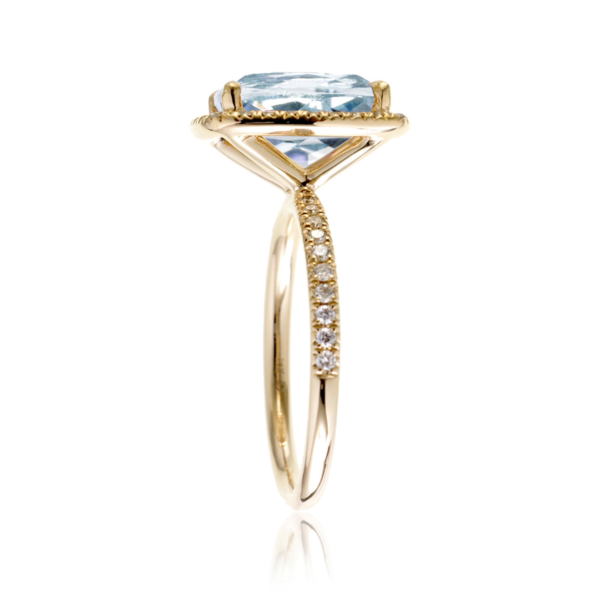 The Caitlin Cushion Aquamarine Ring