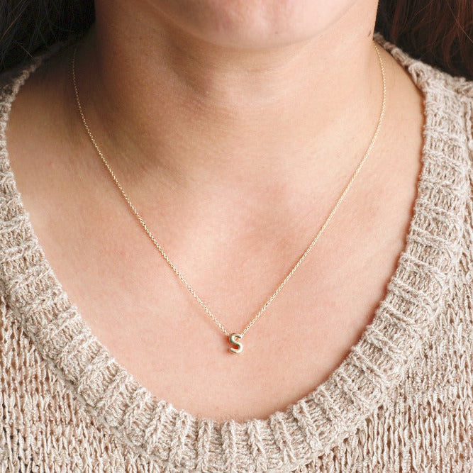 Tiny Initial Charm Pendant