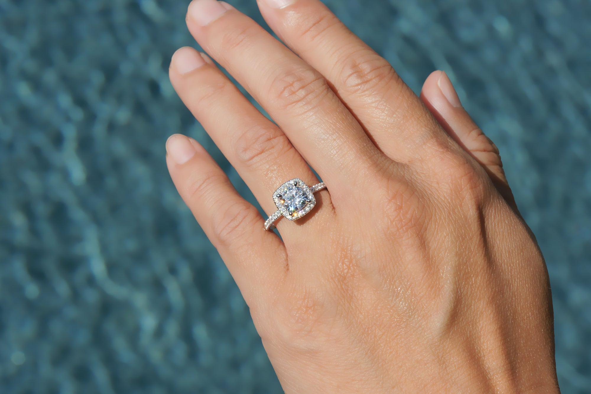 The Caitlin Square Cushion Moissanite