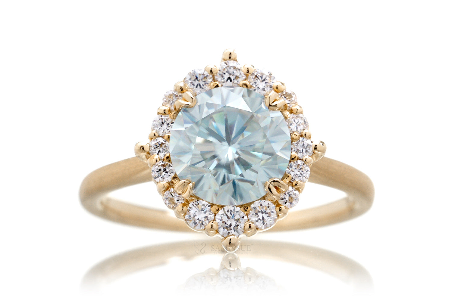 The Haley Round Blue Moissanite