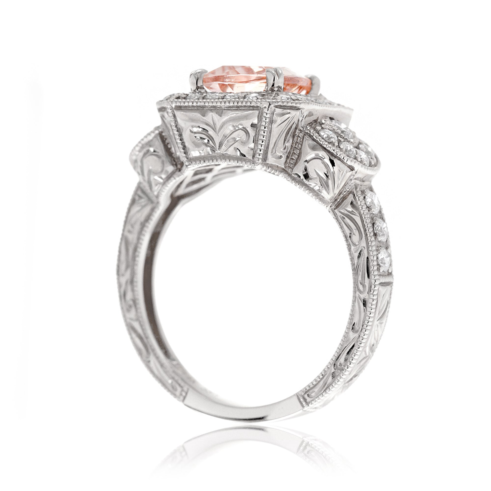 The Louise Cushion Cut Morganite Ring