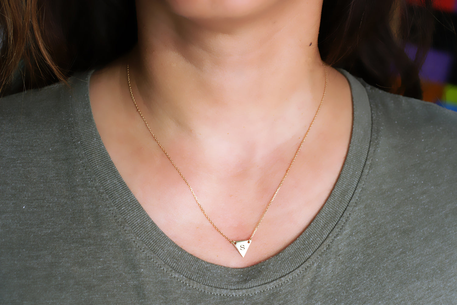 Triangle Initial Necklace