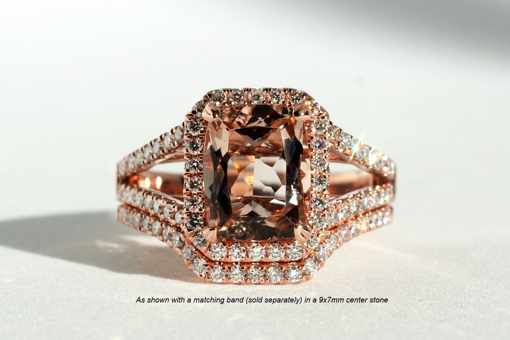 The Signature Split Band Cushion Morganite Ring