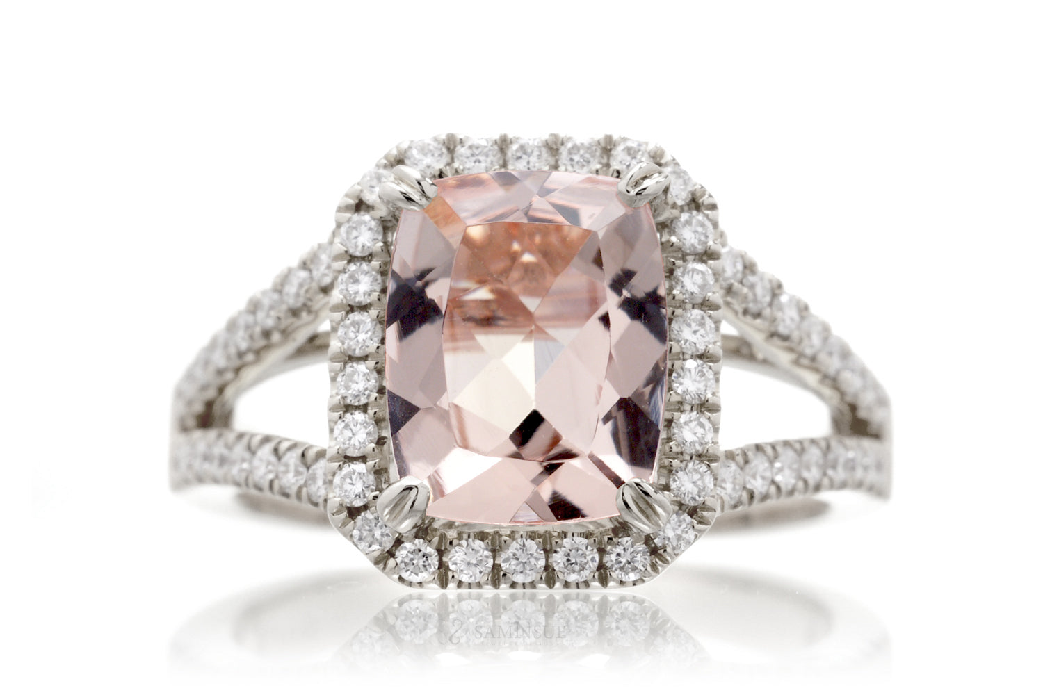 The Signature Split Band Cushion Morganite Ring