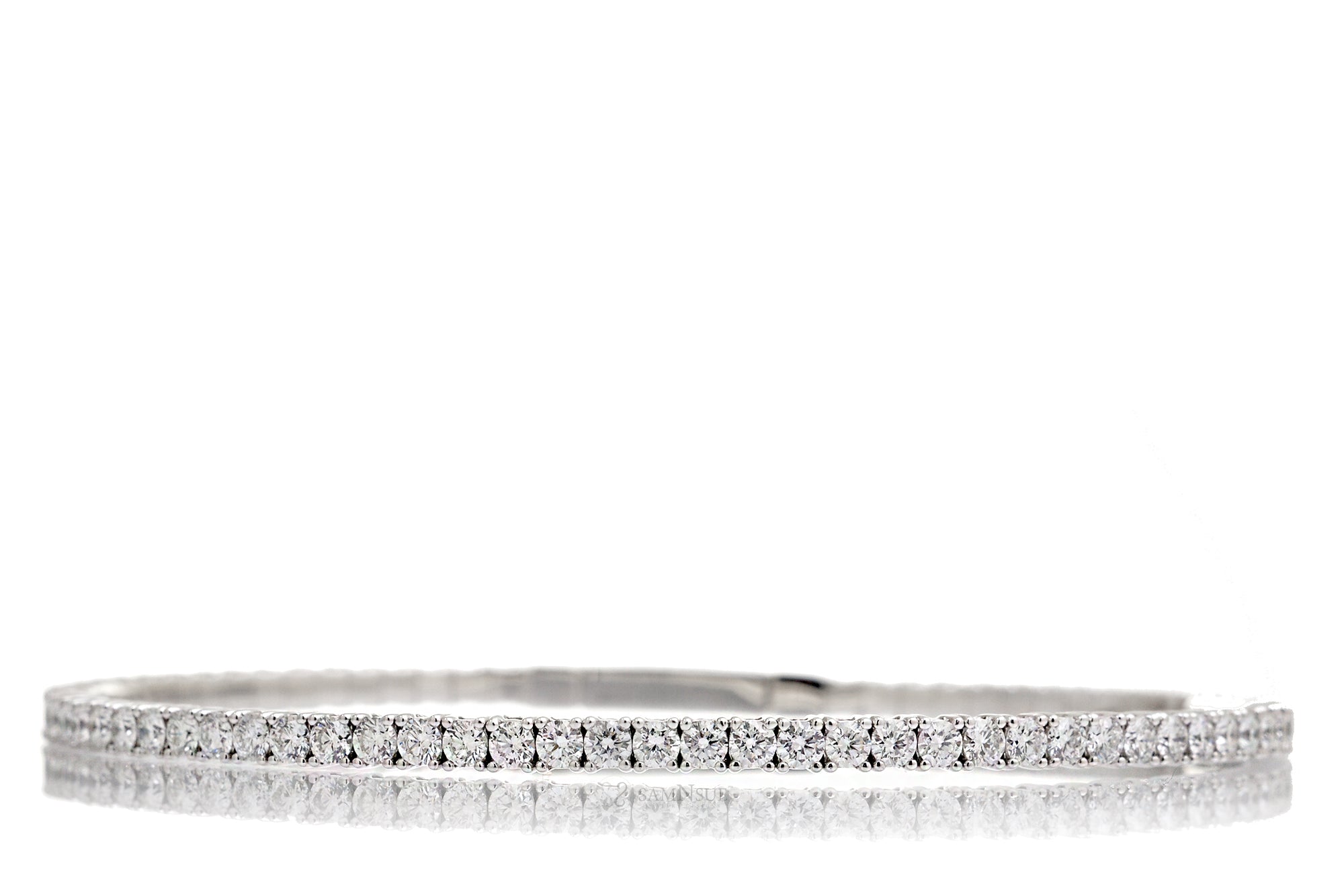 The Double Wire Semi Flexible Diamond Bracelet Bangle