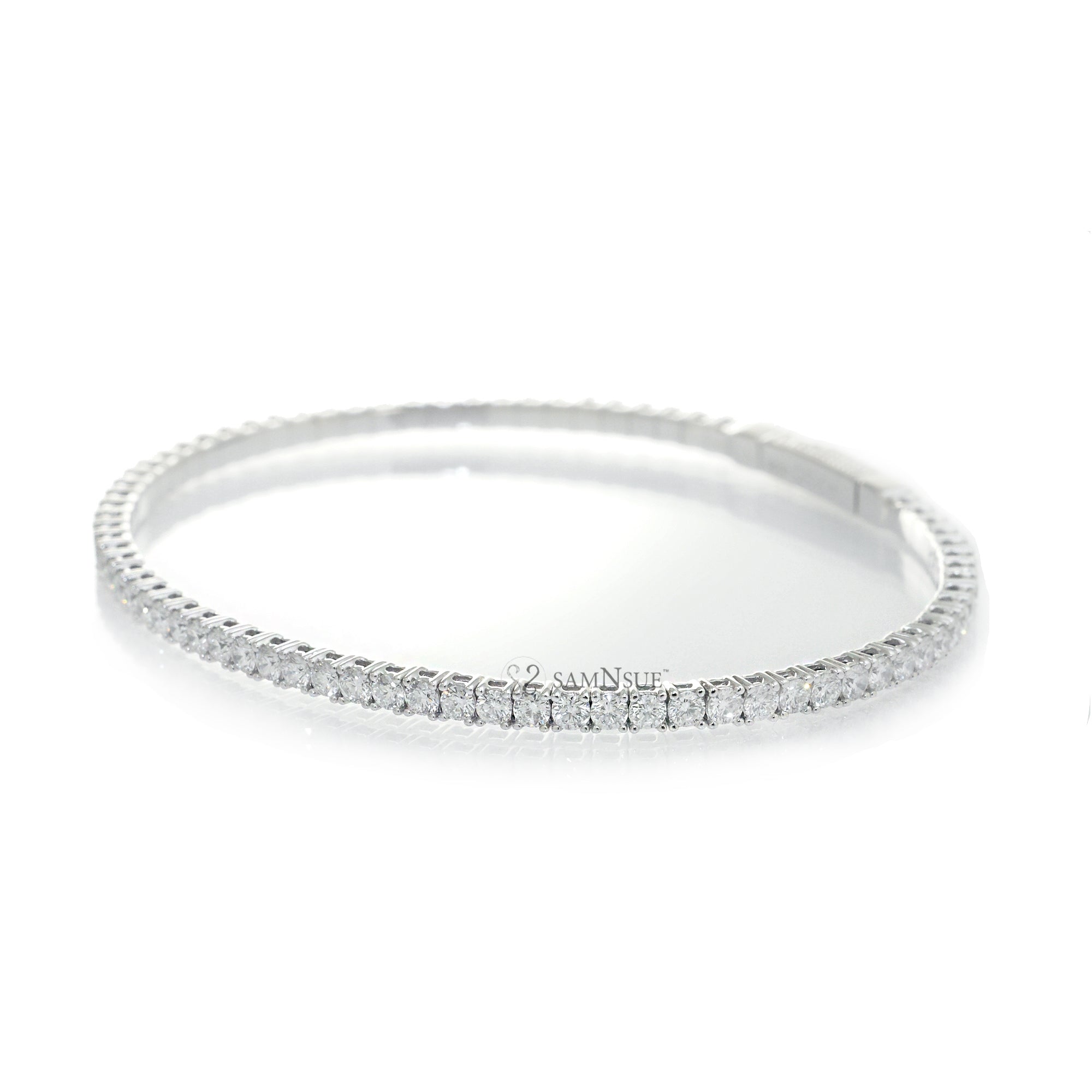 The Double Wire Semi Flexible Diamond Bracelet Bangle
