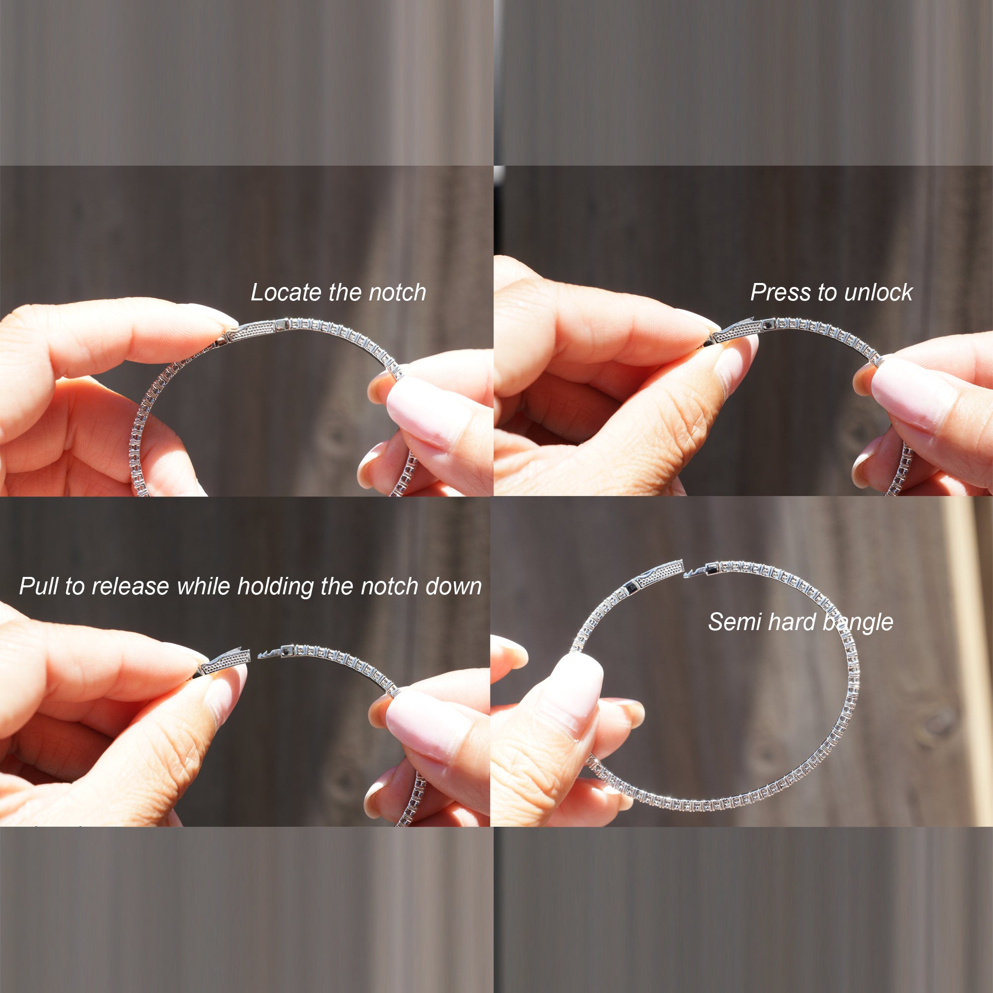 The Double Wire Semi Flexible Diamond Bracelet Bangle