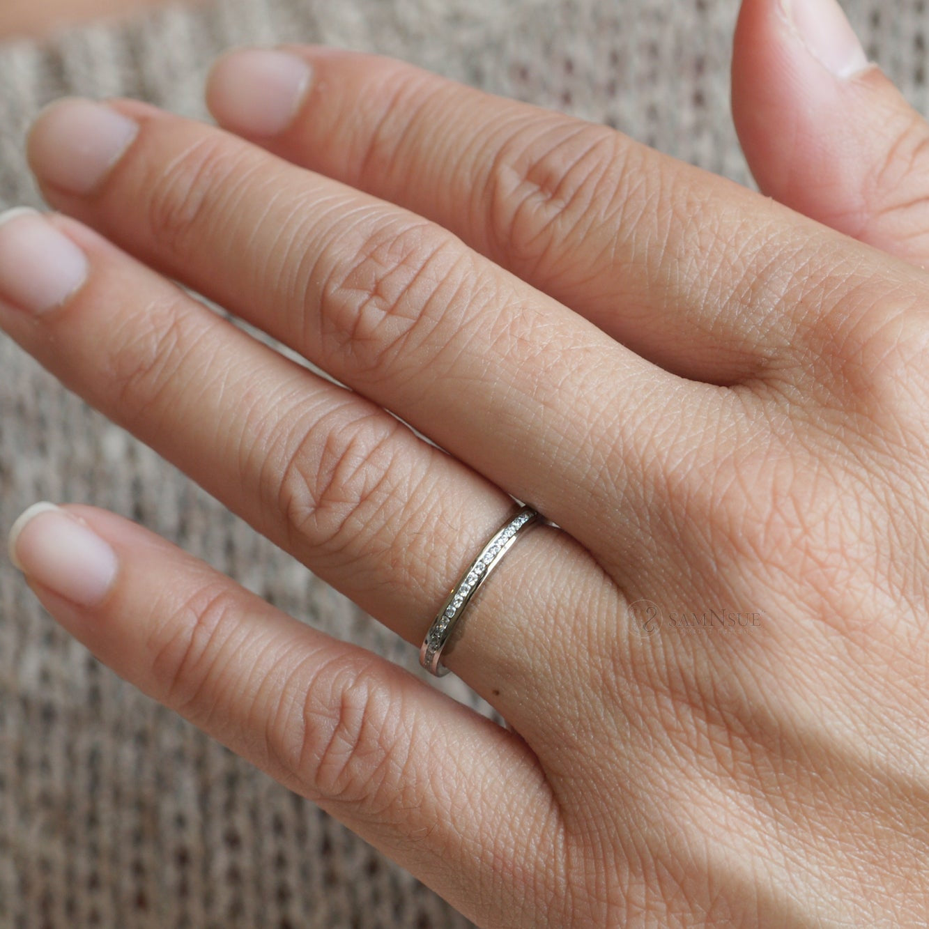 The Channel Set Eternity Diamond Band (2mm)