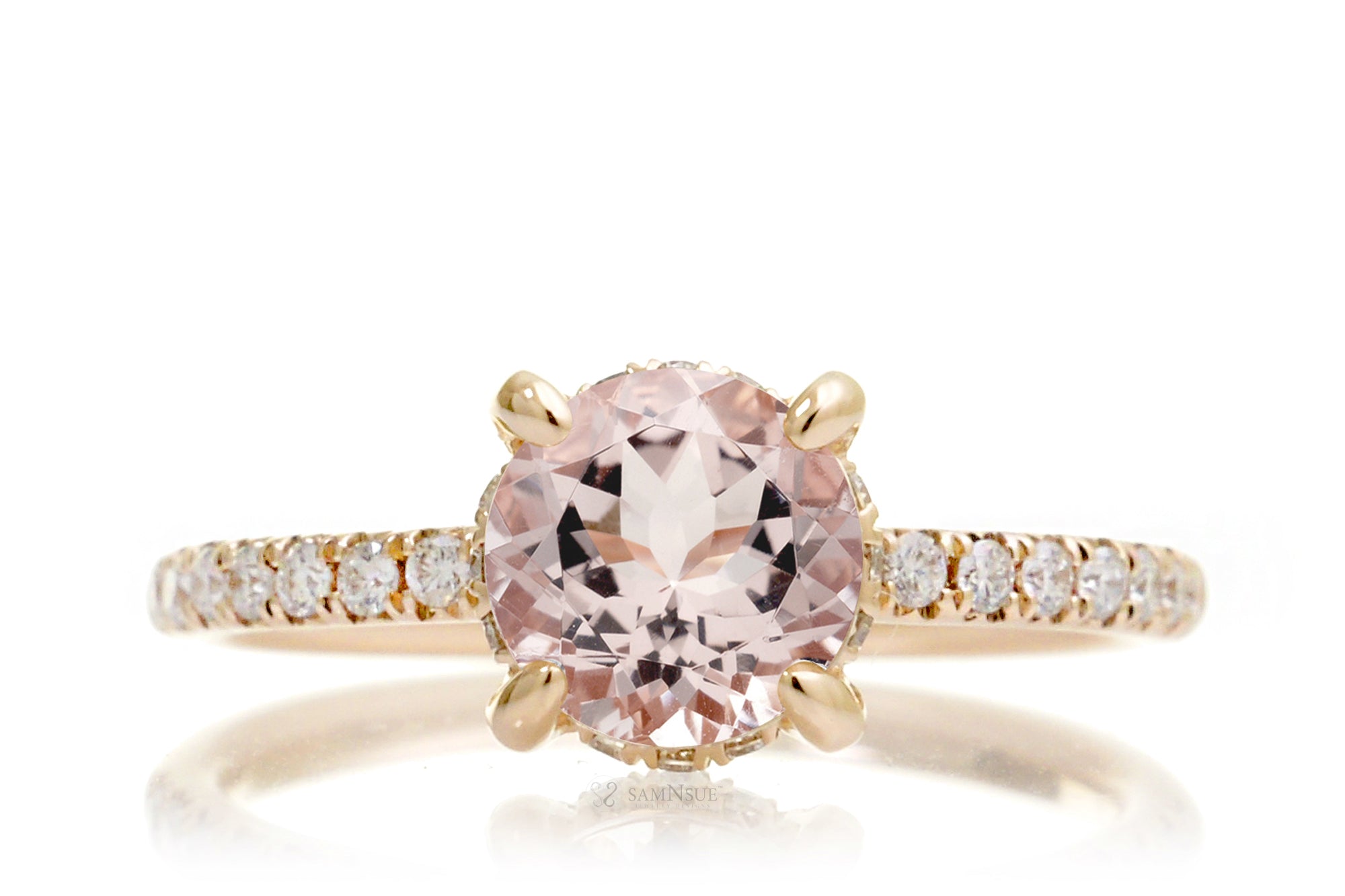 The Drenched Solitaire Round Morganite