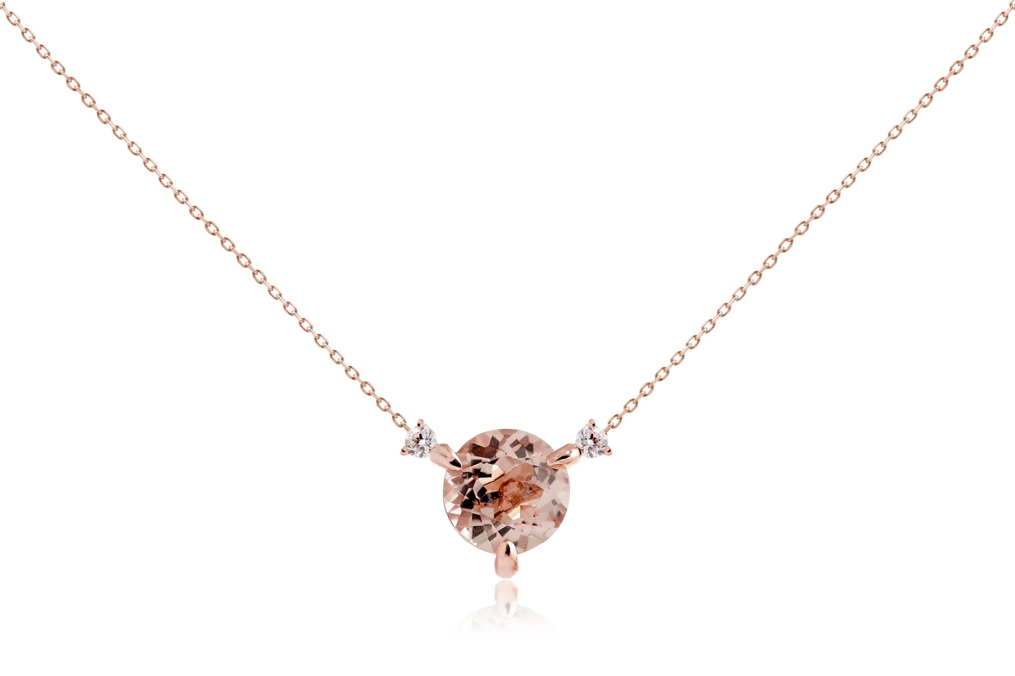 The Mandy Round Morganite Necklace