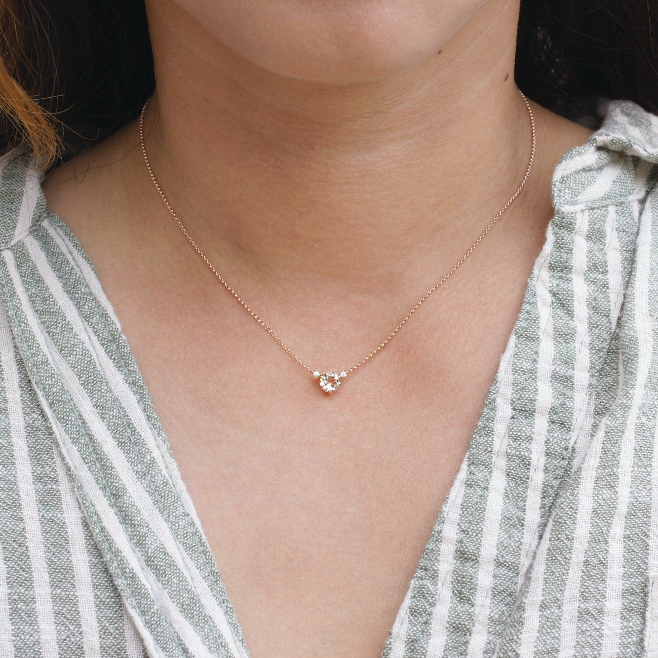 The Mandy Round Morganite Necklace