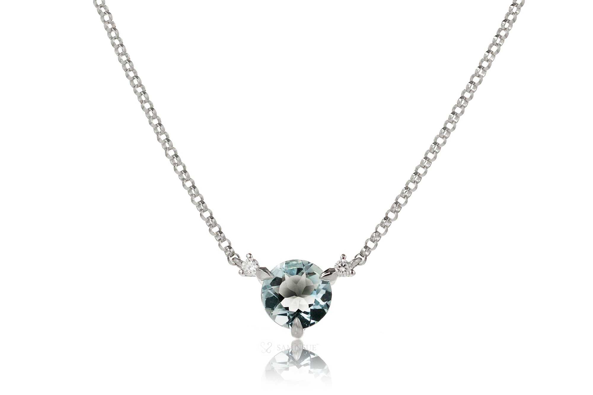 The Mandy Round Aquamarine Necklace