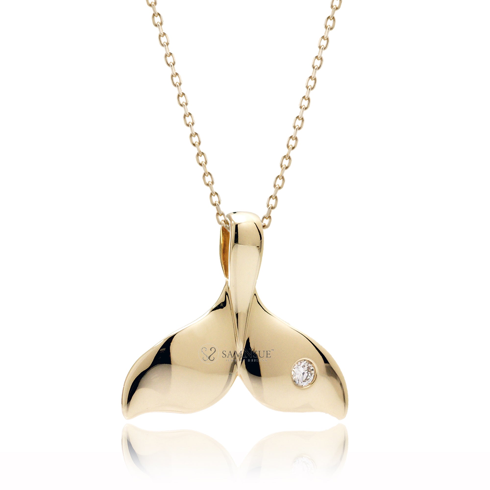 The Diamond Whale Tale Pendant - Main Image