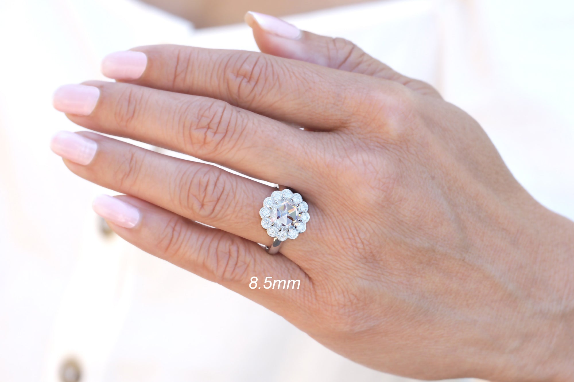 The Catherine Rose cut Moissanite Ring