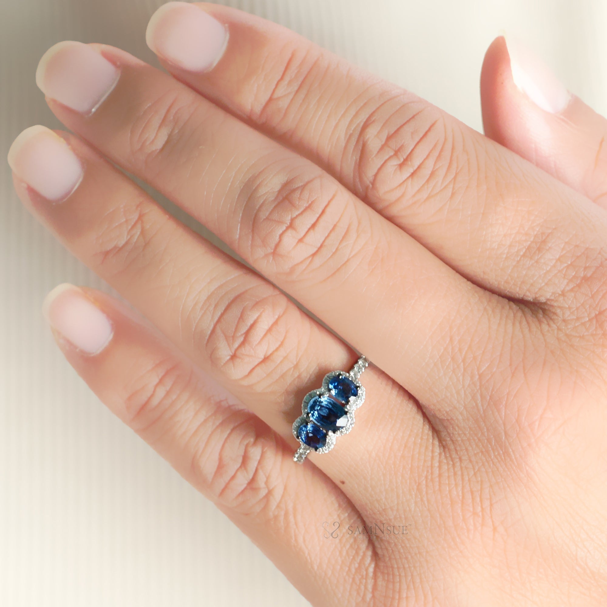 The Pennie Oval Sapphire & Diamond Ring