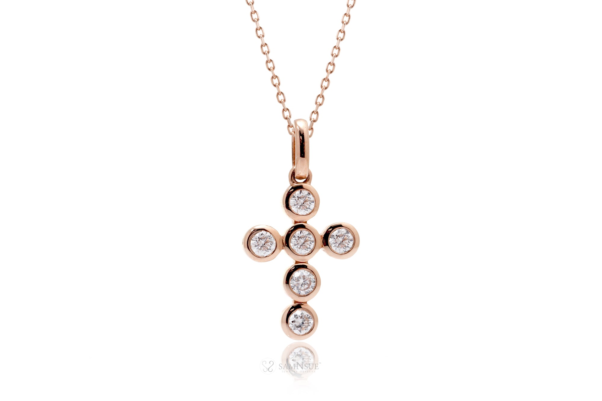 The Bezel Diamond Cross Pendant