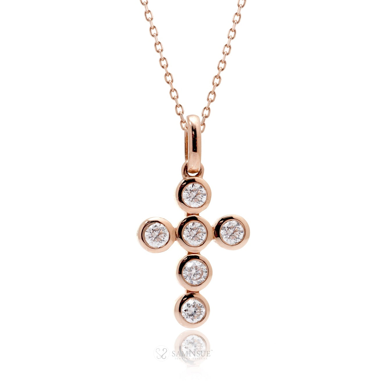 The Bezel Diamond Cross Pendant