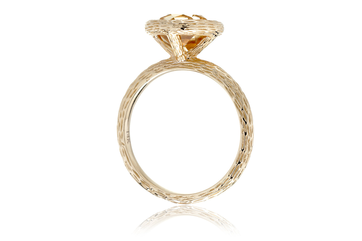 The Twig Round Citrine Ring (8mm)