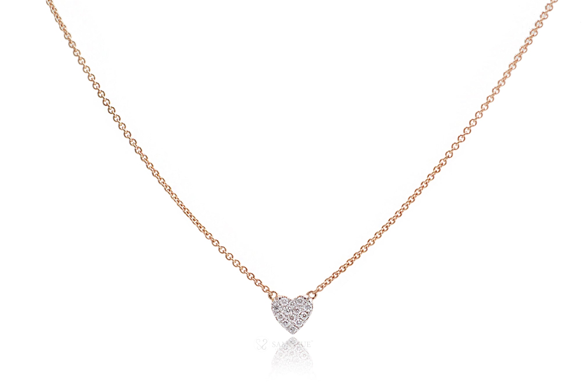 The Diamond Heart Pavé Plate Necklace