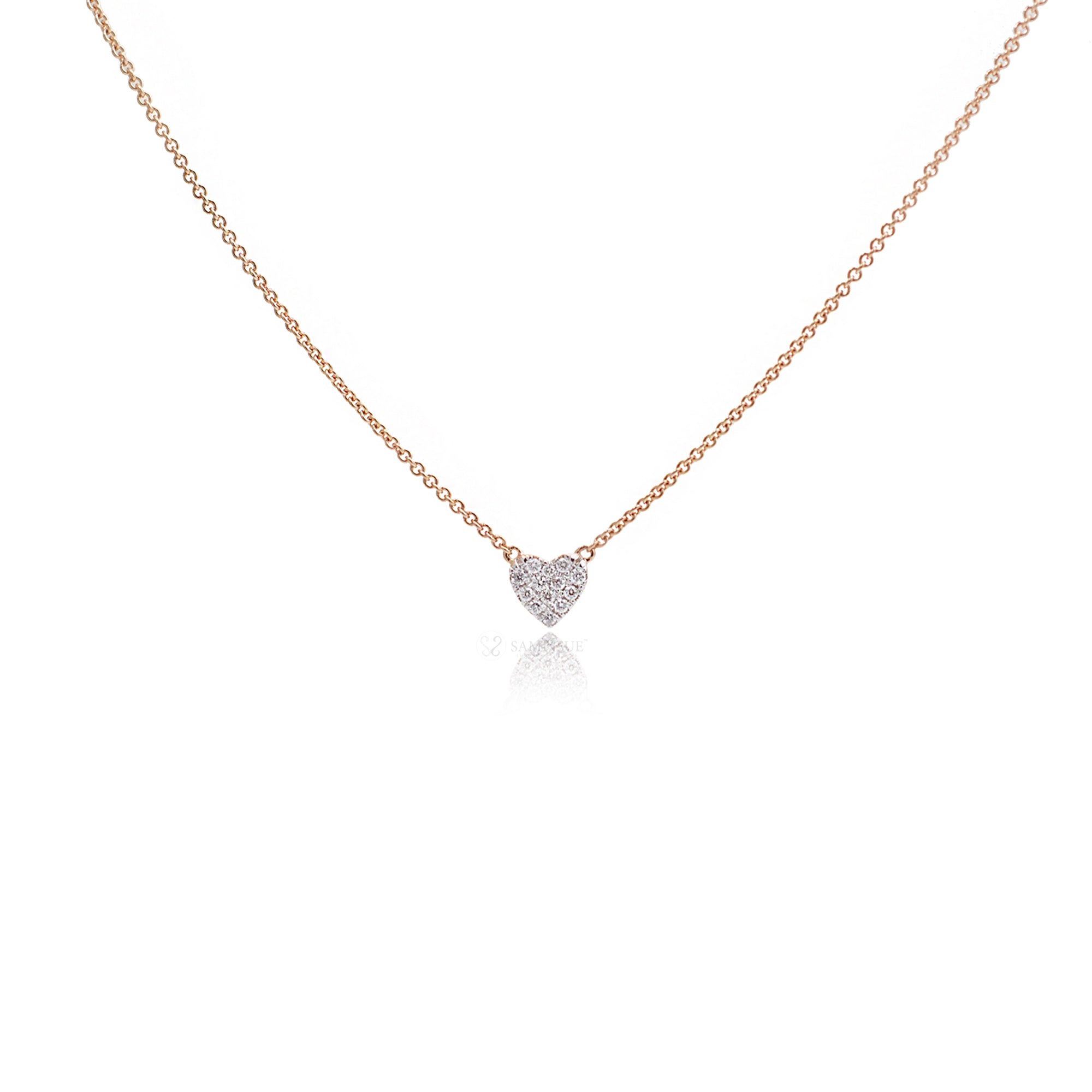 The Diamond Heart Pavé Plate Necklace