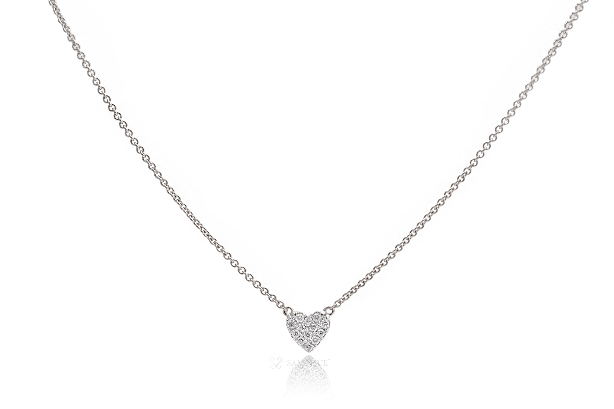 The Diamond Heart Pavé Plate Necklace