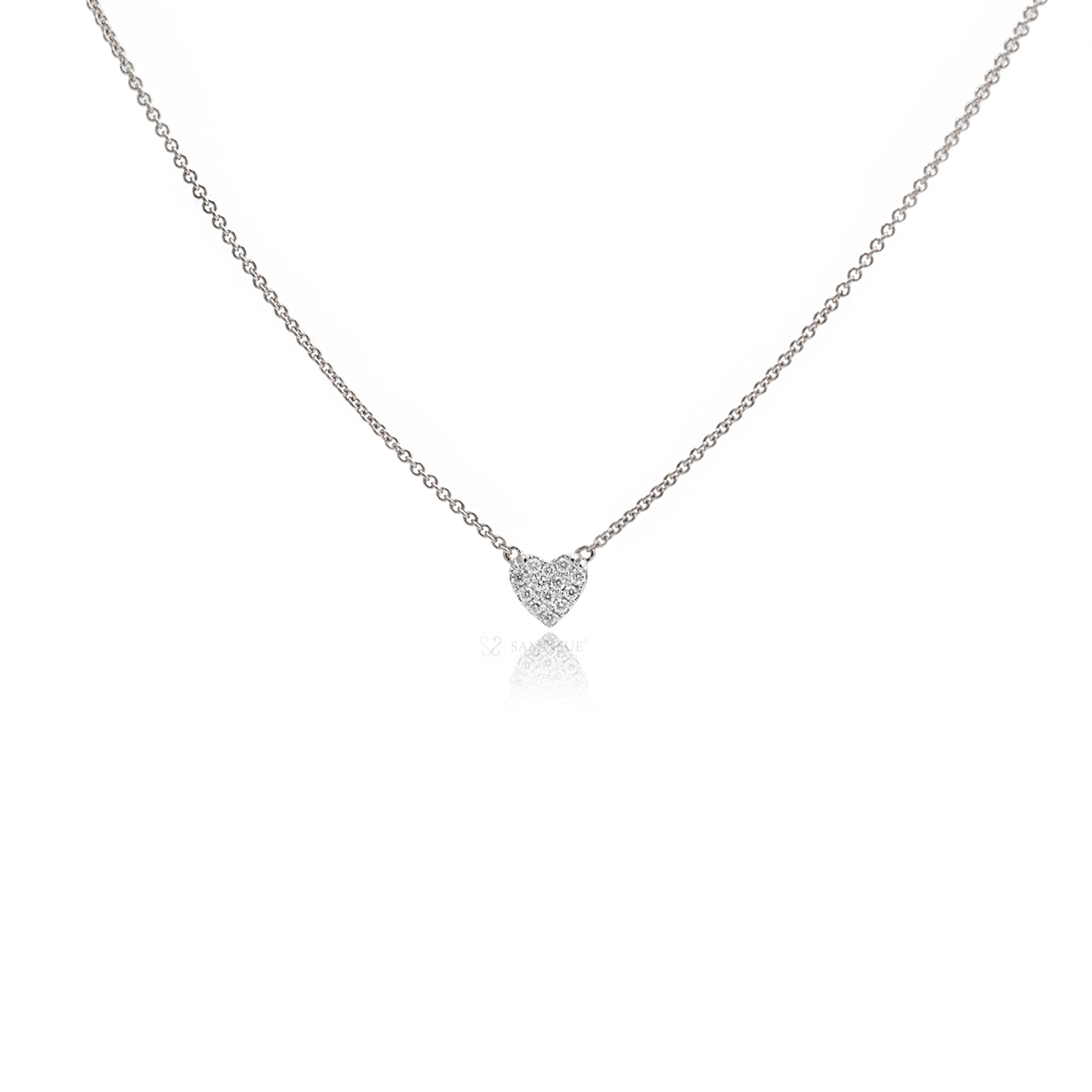The Diamond Heart Pavé Plate Necklace