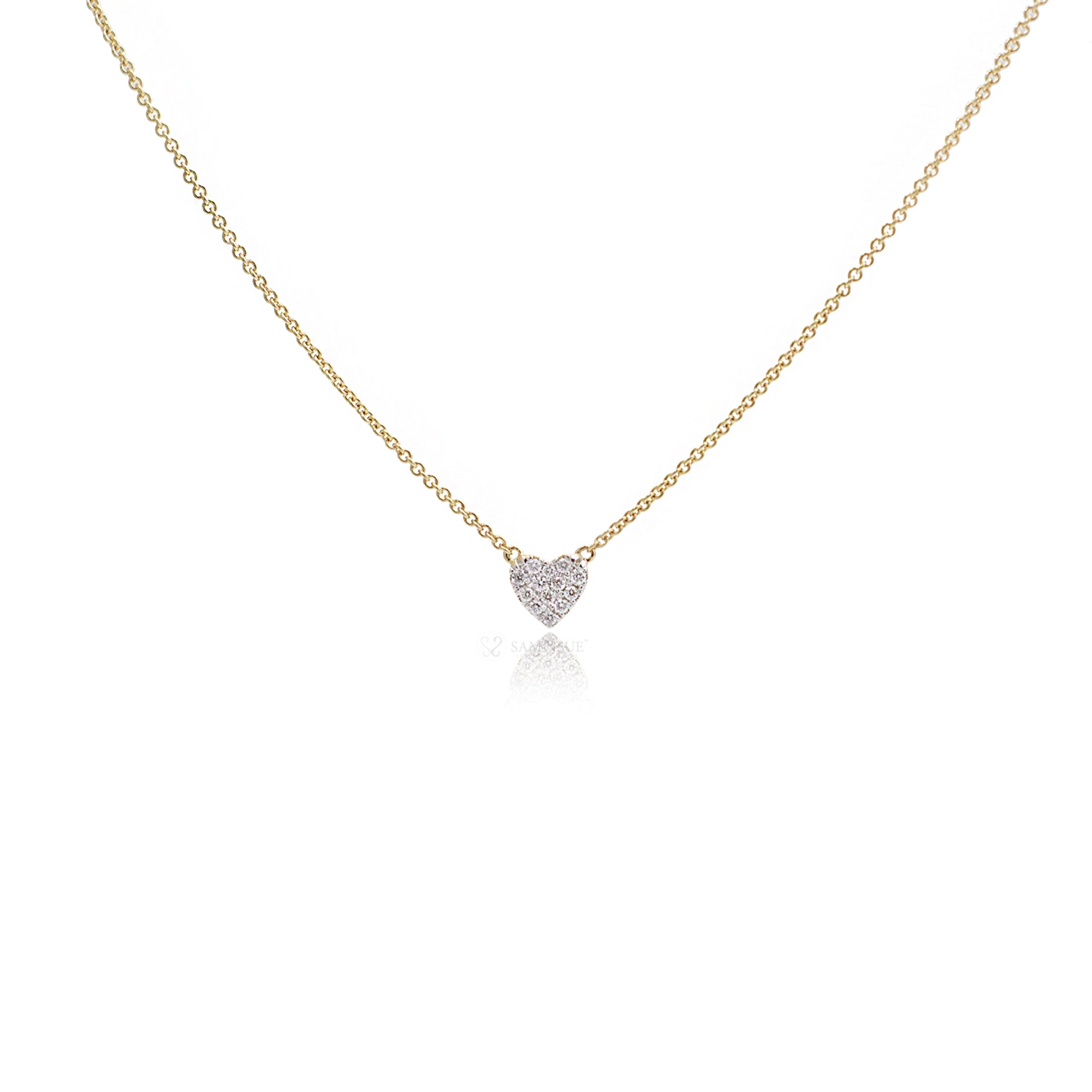 The Diamond Heart Pavé Plate Necklace