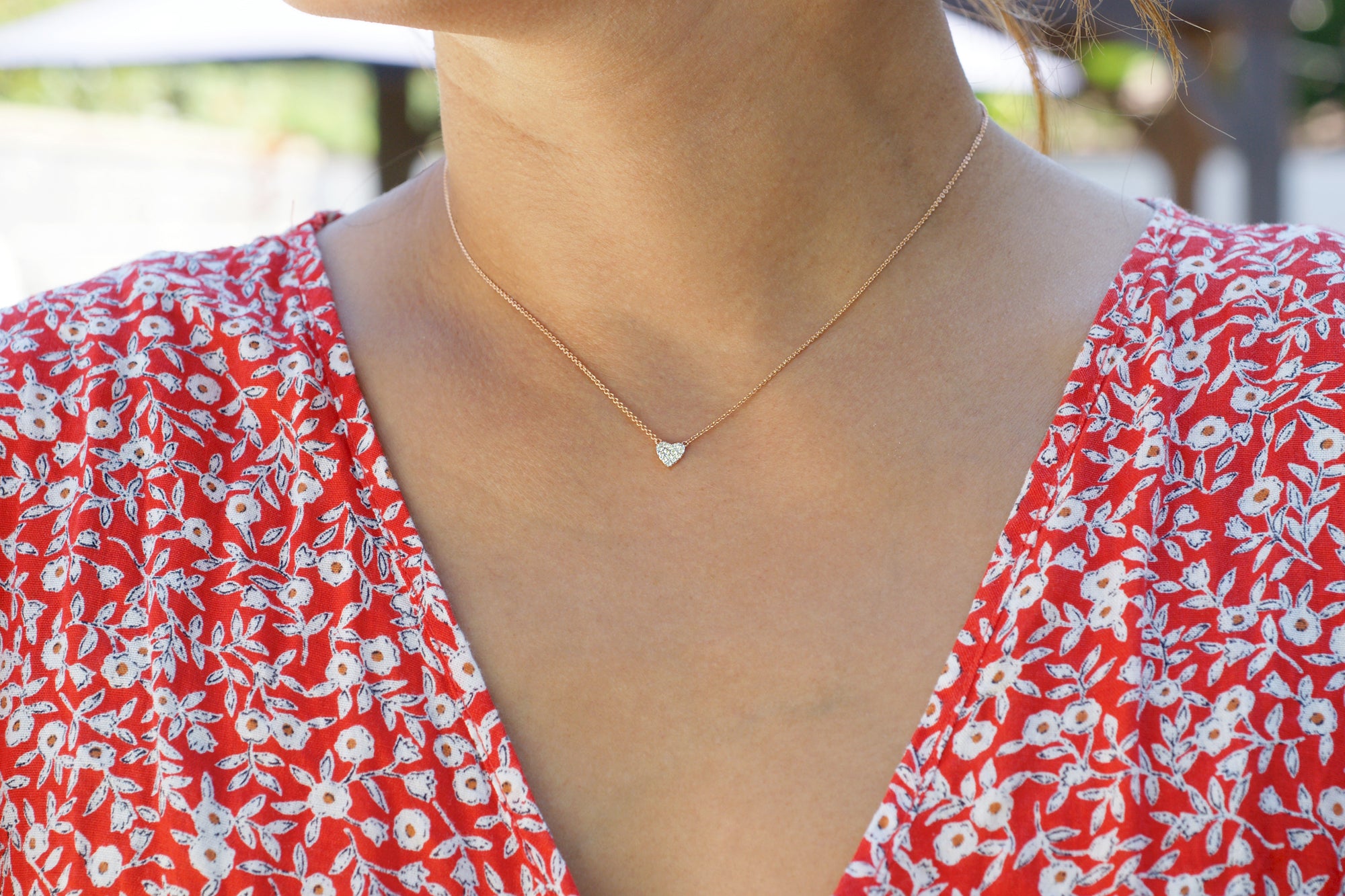 The Diamond Heart Pavé Plate Necklace