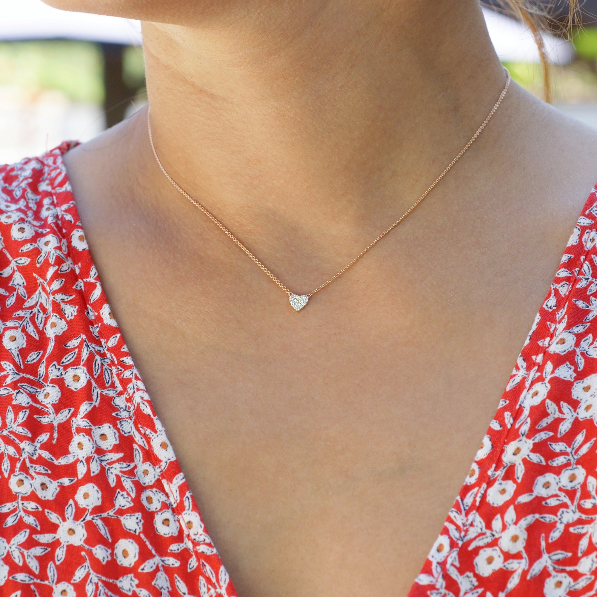 The Diamond Heart Pavé Plate Necklace