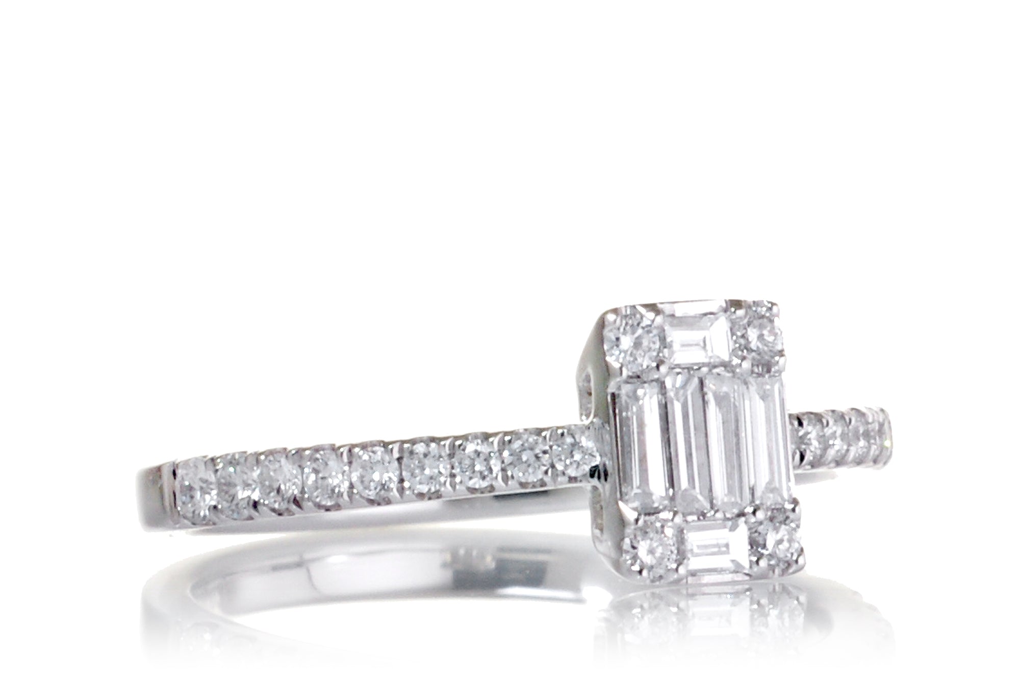The Maryanne Emerald Shape Diamond Cluster Ring