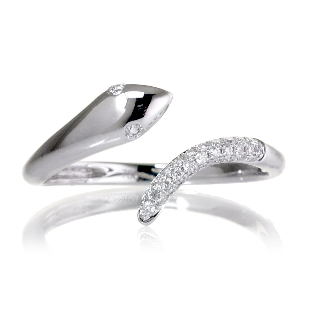 The Petite Pavé Diamond Rattle Snake Ring