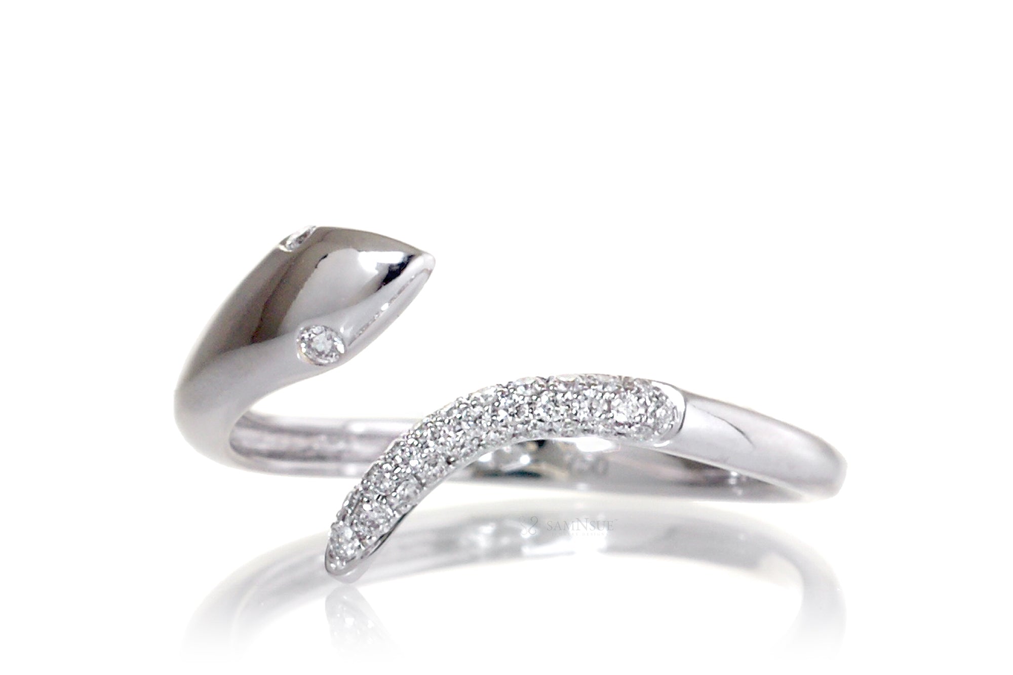 The Petite Pavé Diamond Rattle Snake Ring