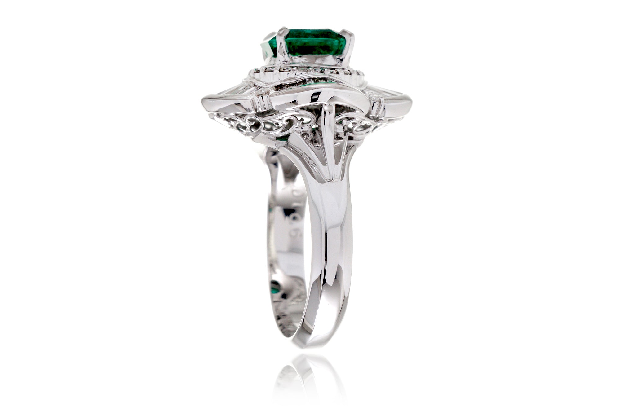 The Emersyn Step Cut Emerald Platinum Ring (2.77ct. tw.)