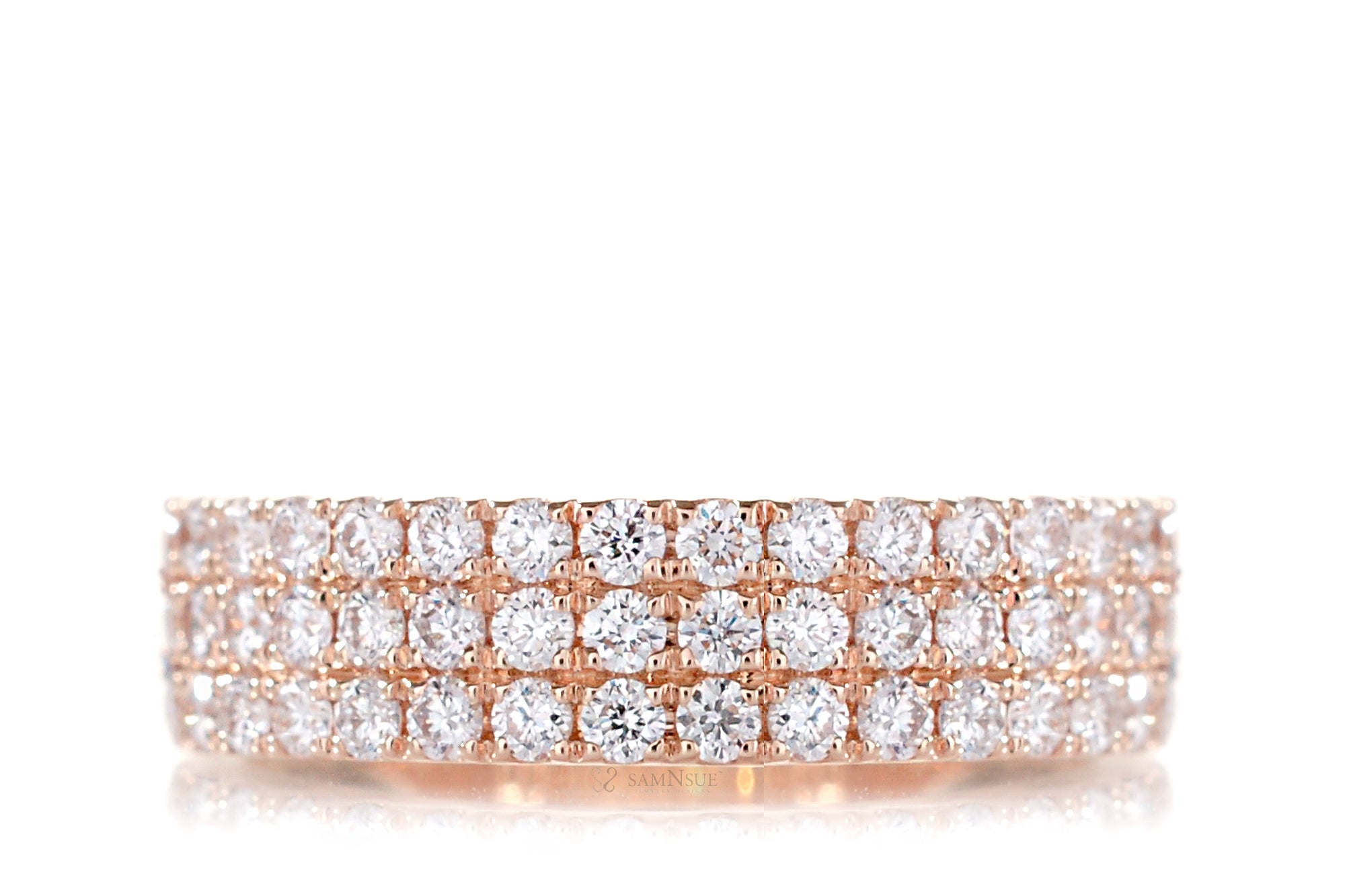 Triple Row Flat Diamond Band