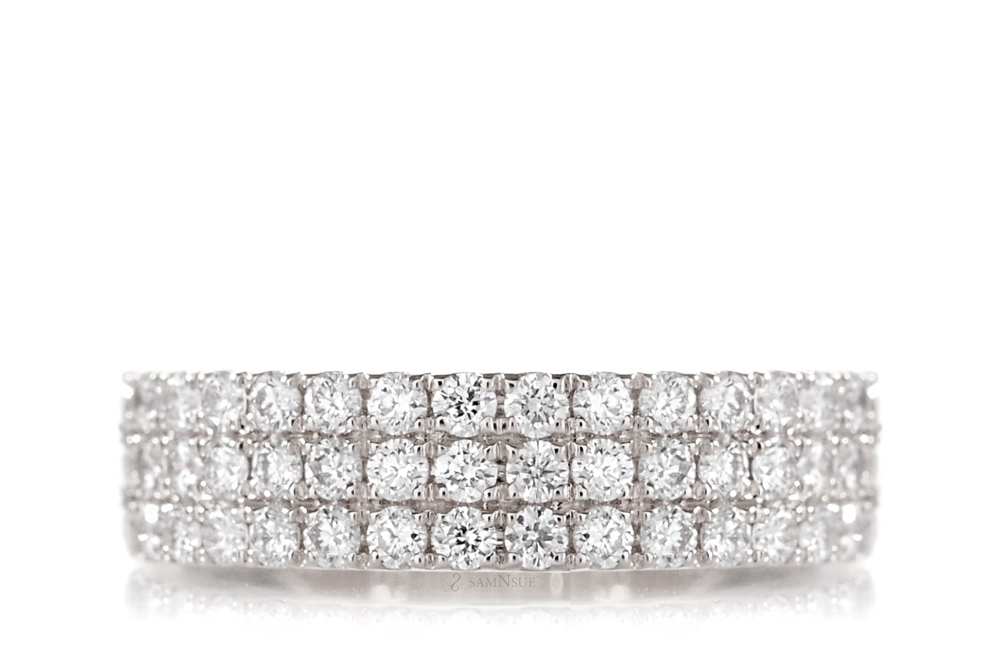 Triple Row Flat Diamond Band