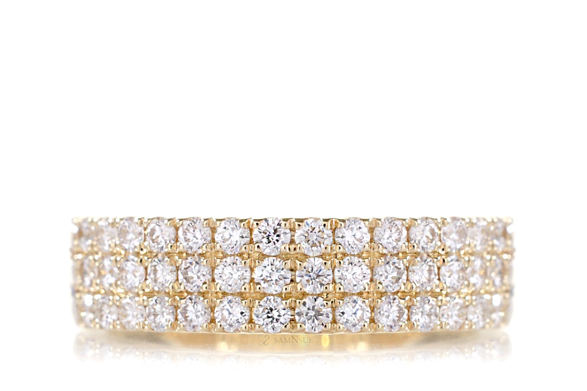 Triple Row Flat Diamond Band