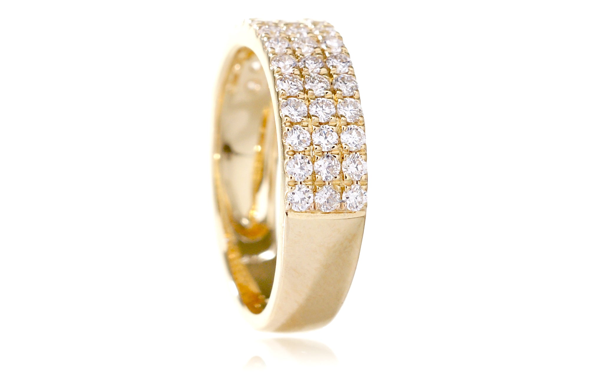 Triple Row Flat Diamond Band