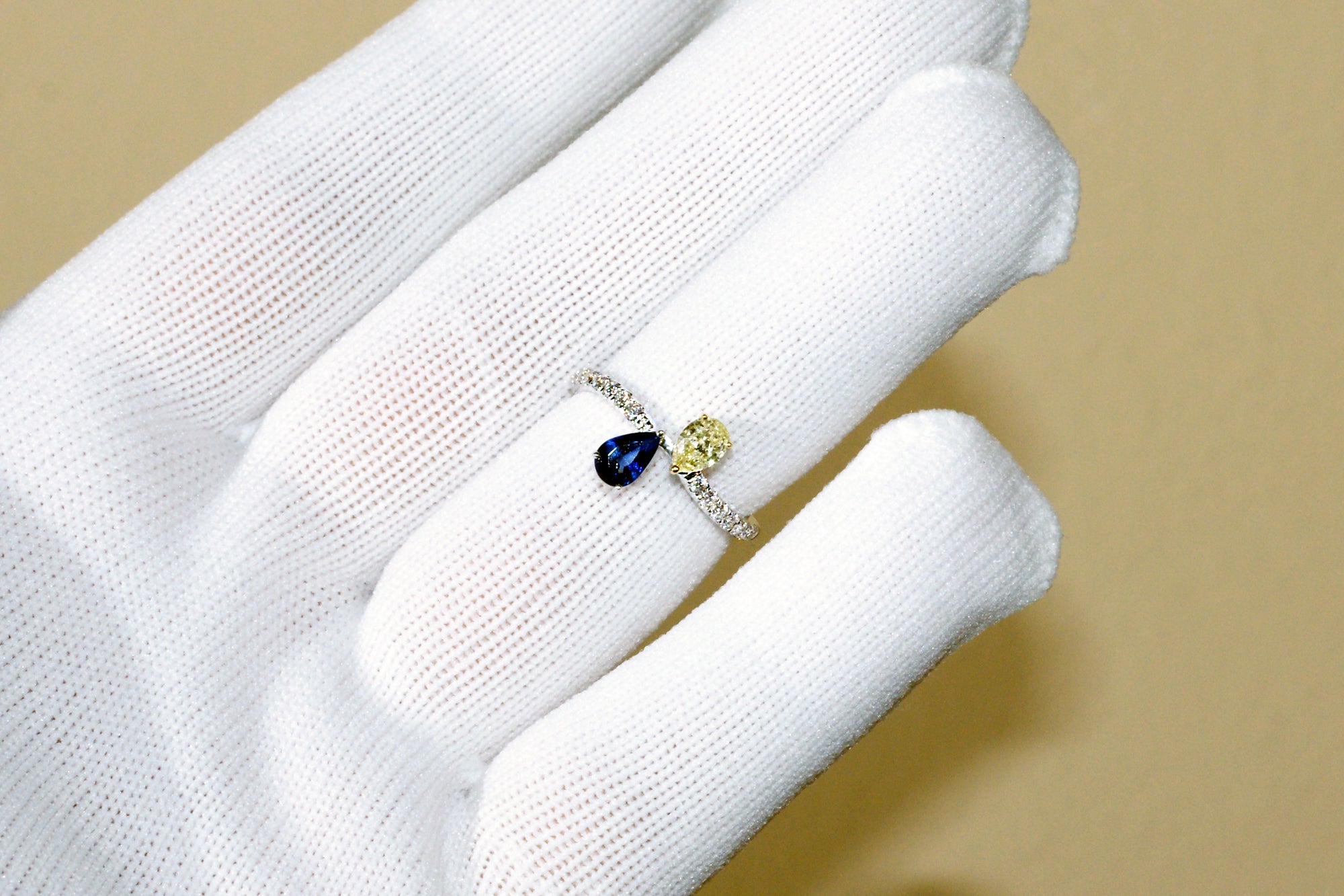 Toi Et Moi Sapphire Diamond Pear Ring